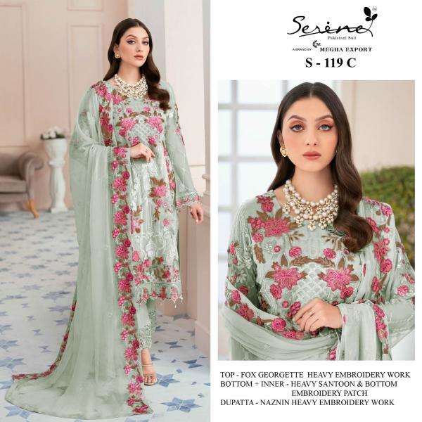 Serine S 119 Festive Georgette Designer Pakistani Suit Collection